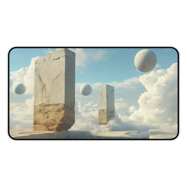 Surreal Dreamscape Levitating Objects Desk Mat