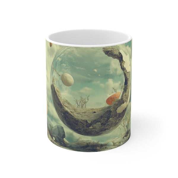Surreal Dreamscape Levitating Objects Mug