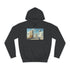 Surreal Dreamscape with Levitating Objects Graphic Unisex College Hoodie - Jet Black Front