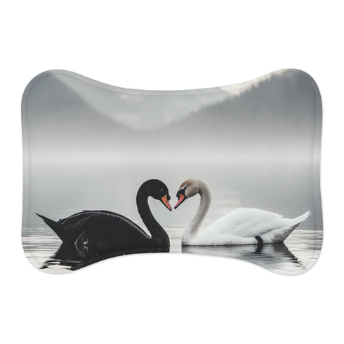 "Swan and Bird Heart Mat"
