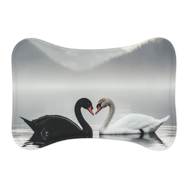 "Swan and Bird Heart Mat"