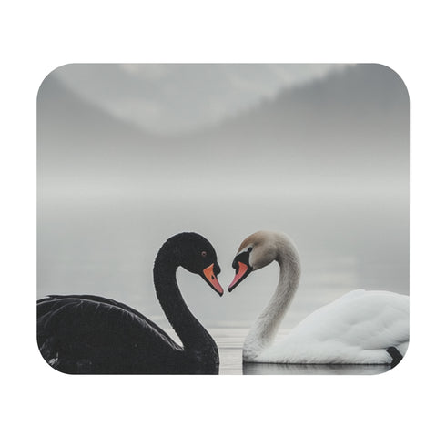 Swan and Bird Heart Mousepad
