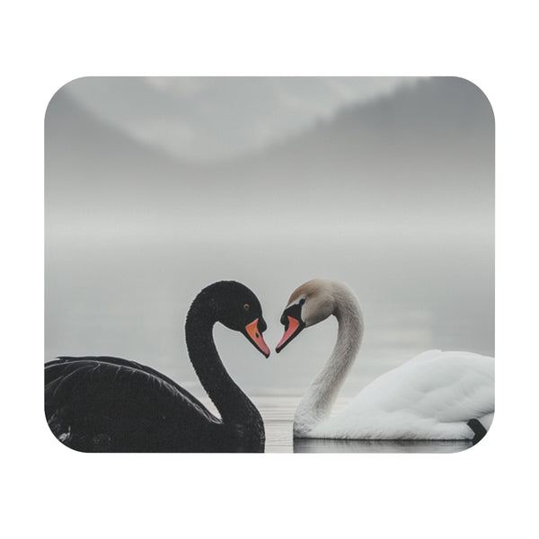 Swan and Bird Heart Mousepad