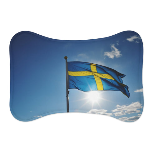 "Swedish Flag Pet Mat: Nordic Comfort for Furry Friends"