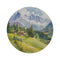 "Swiss Alps Watercolor Round Rug"