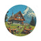 "Swiss Chalet Round Rug: Alpine Elegance"
