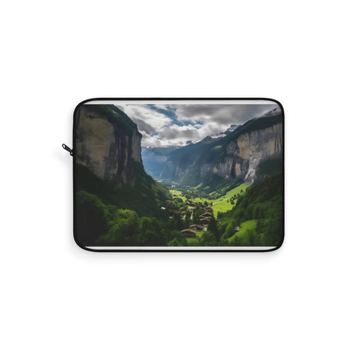 "Swiss Cliff Laptop Sleeve Adventure"