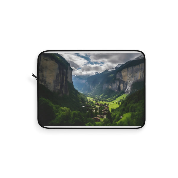 "Swiss Cliff Laptop Sleeve Adventure"