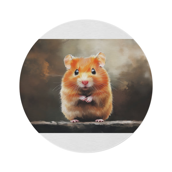 "Syrian Hamster Artistic Round Rug"