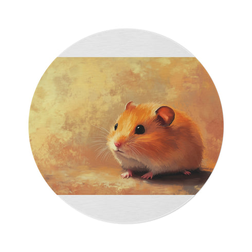 "Syrian Hamster Cute Round Rug"