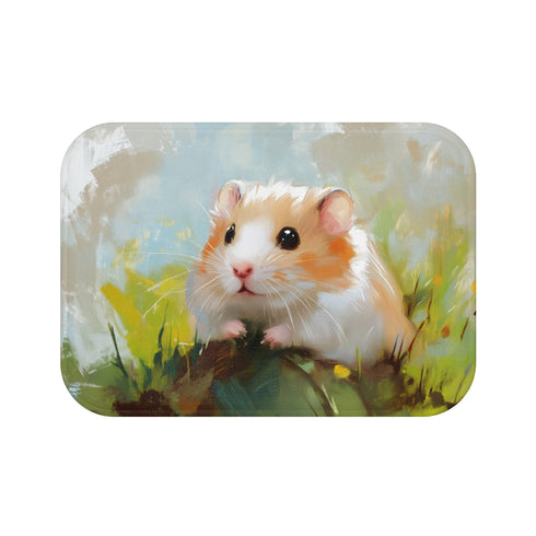 "Syrian Hamster Painting Bath Mat"