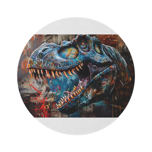 "T-Rex Dino Round Rug: Roar-some Fun!"