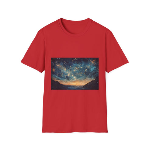Tapestry Woven from Constellations Graphic Unisex Softstyle T-Shirt - Red Variant