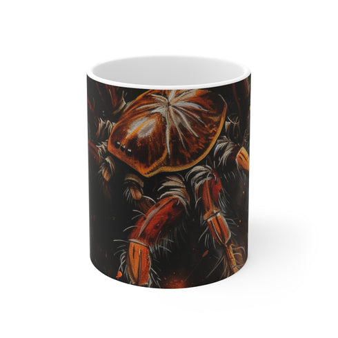 "Tarantula Painted Coffee Mug: Creepy Chic"