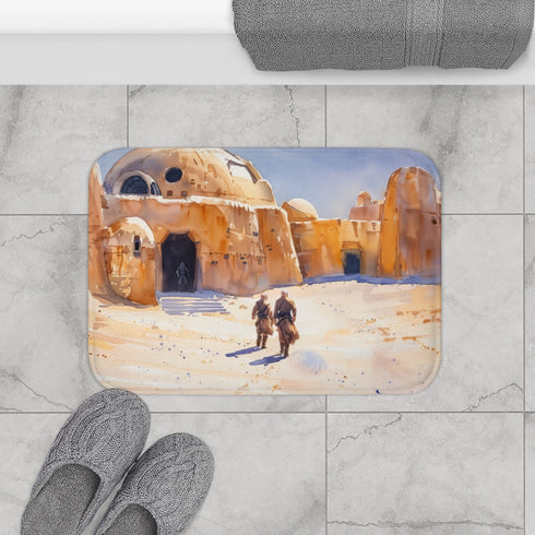 Tatooine Star Wars Luxury Memory Foam Bath Mat - Bathroom Lifestyle View