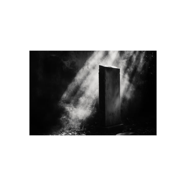"Temple Monolith Illuminated by Echoes"