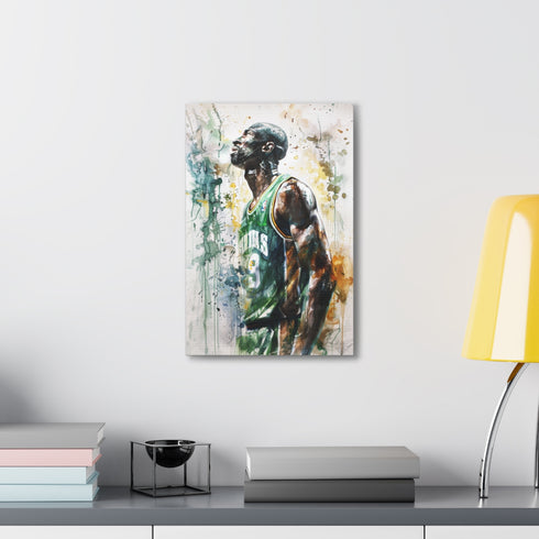 Kevin Garnett canvas print, basketball legend art for home decor.