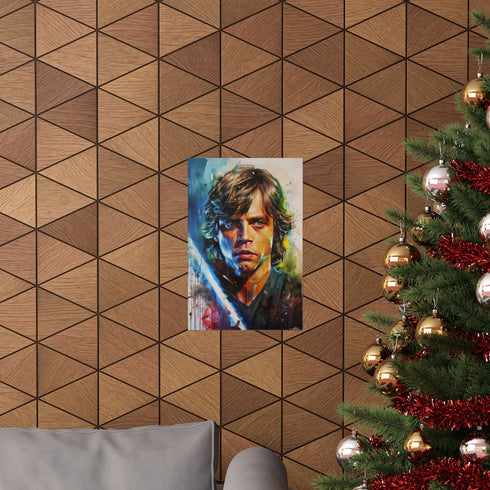 The Force Awakens in Luke Jedi master poster, matte finish.