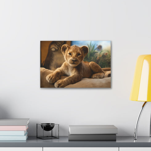 Lion King Pride Rock canvas wall art, Simba artwork, majestic.