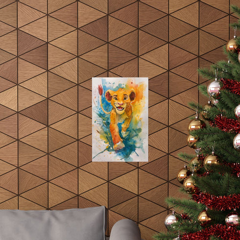 Majestic lion poster on matte paper for home decor.