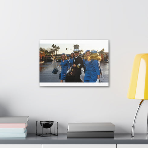 Charming conman pilot Leonardo DiCaprio canvas print, The Smooth Operator Returns Home.