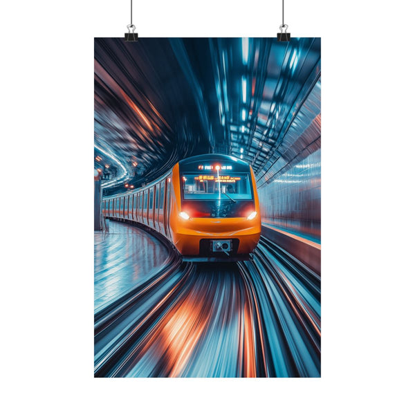 "Thundering Steel: Speeding Train Poster"