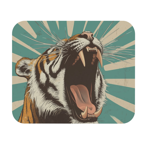 Tiger Bauhaus Mouse Pad Vintage Emblem Q Chaos