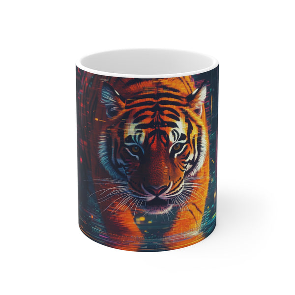 Tiger Digital Glitch Coffee Mug