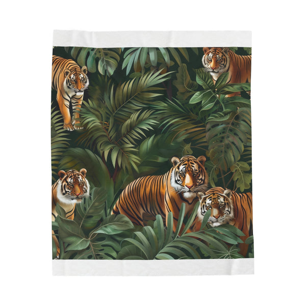 "Tiger Jungle Safari Plush Blanket"