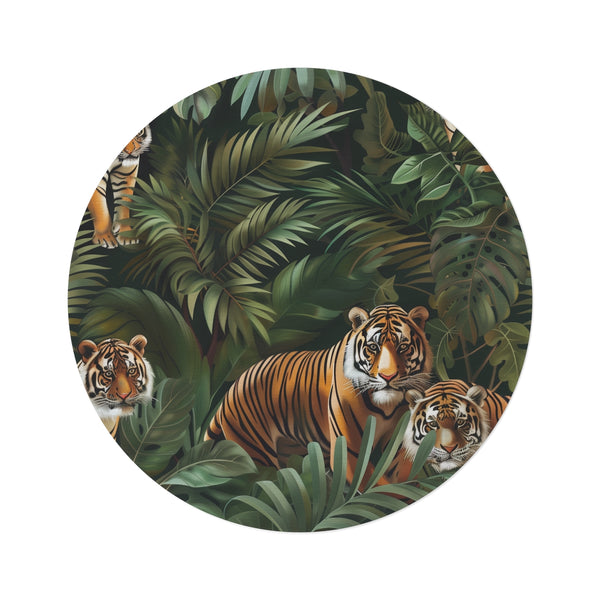 "Tiger Jungle Safari Round Rug"