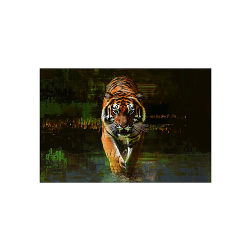 Tiger Unleashed: Digital Glitch Art