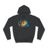 Time Vortex with Melting Numbers Graphic Unisex College Hoodie - Jet Black Front