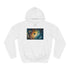 Time Vortex with Melting Numbers Graphic Unisex College Hoodie - Arctic White Front