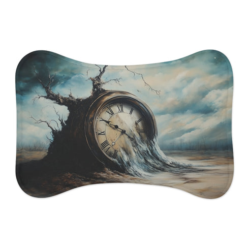 "Timeless Pet Mat: Eternal Clock"