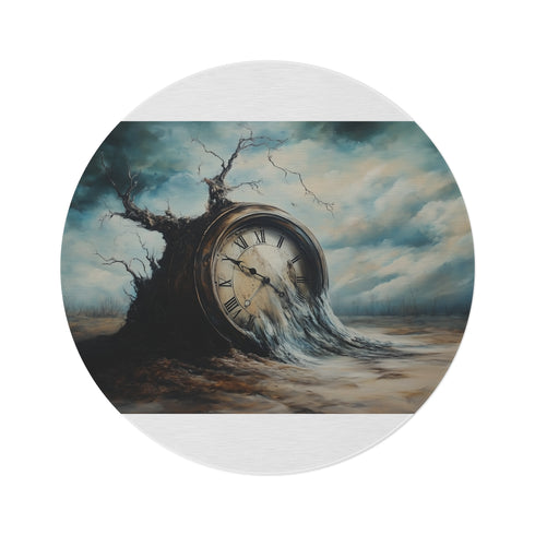 "Time's Melting Away Round Rug"