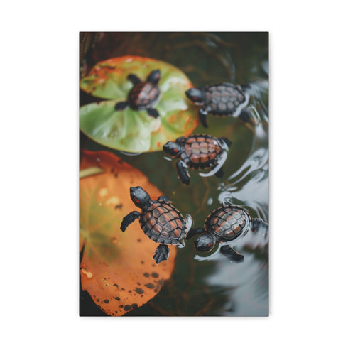 "Tiny Turtles in Turquoise Waters"