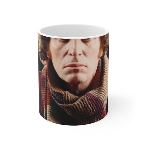 "Tom Baker Doctor Who Mug: Timeless Tardis Brew"