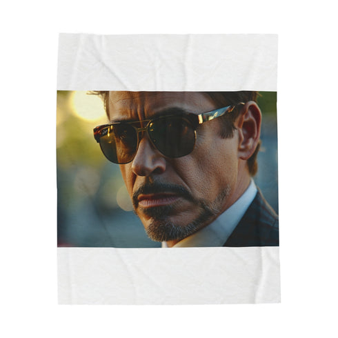 "Tony Stark Sunglasses Plush Blanket"