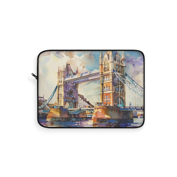 Tower Bridge Watercolor Laptop Sleeve: Protect Your Tech in Style