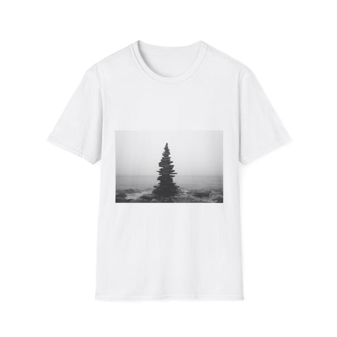 Tower of Sound Rising from Silence Graphic Unisex Softstyle T-Shirt - Front View