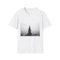 Tower of Sound Rising from Silence Graphic Unisex Softstyle T-Shirt - Front View