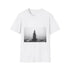 Tower of Sound Rising from Silence Graphic Unisex Softstyle T-Shirt - Front View
