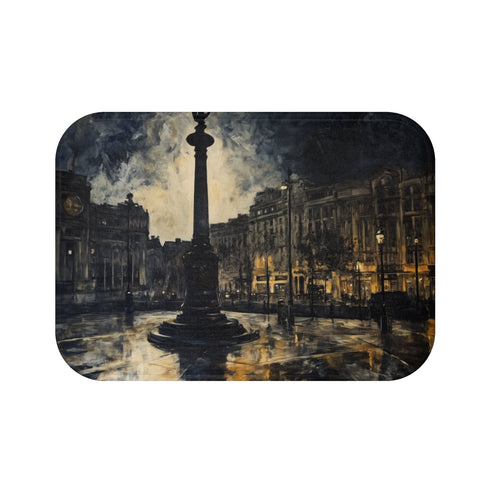 Trafalgar Squar London Painting Luxury Memory Foam Bath Mat - Top View