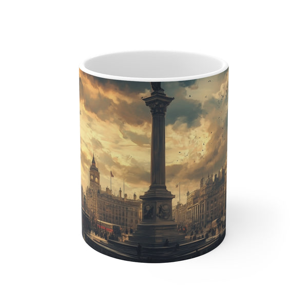 "Trafalgar Square London Mug: Artistic Masterpiece"
