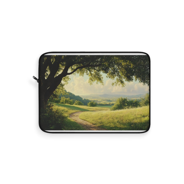 Tranquil Countryside Laptop Sleeve: Find Peace on the Go