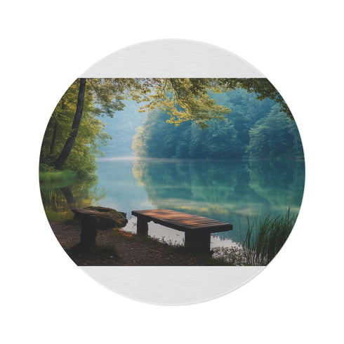 "Tranquil Nature Oasis Round Rug"