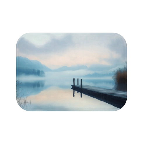 "Tranquil Nature Scene Bath Mat"