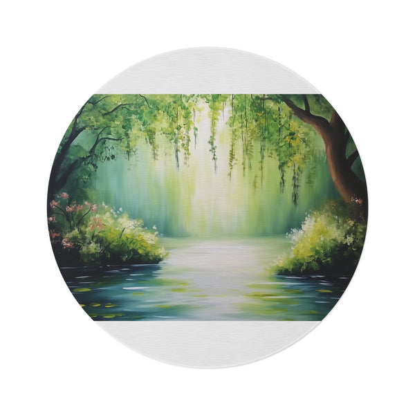 Tranquil Nature Scene Round Rug