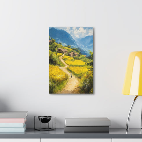 Tranquil Sapa Countryside Vietnam Canvas Painting - Serene Home Decor Art