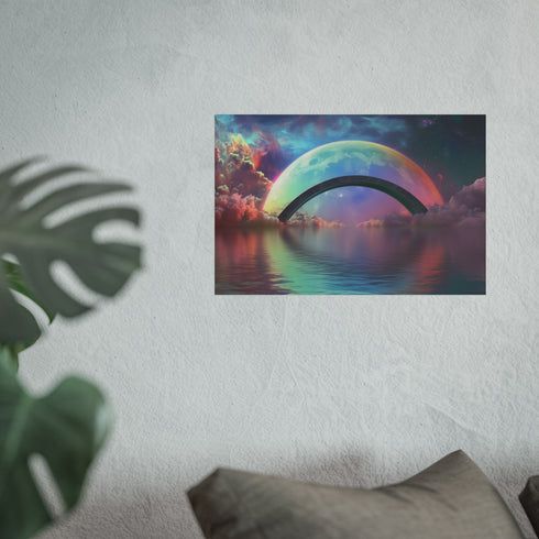 Transcendent Rainbow Bridge Planet Poster